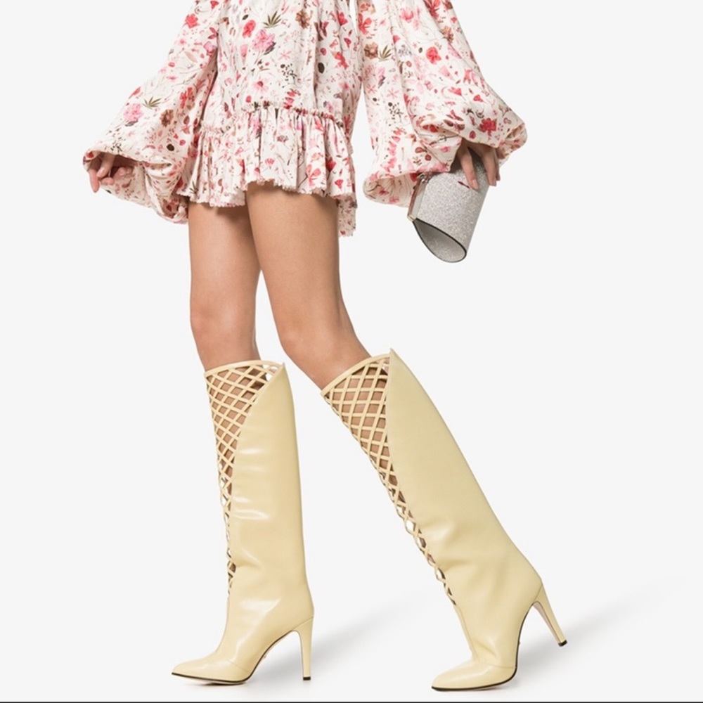 Gucci leather knee high boots